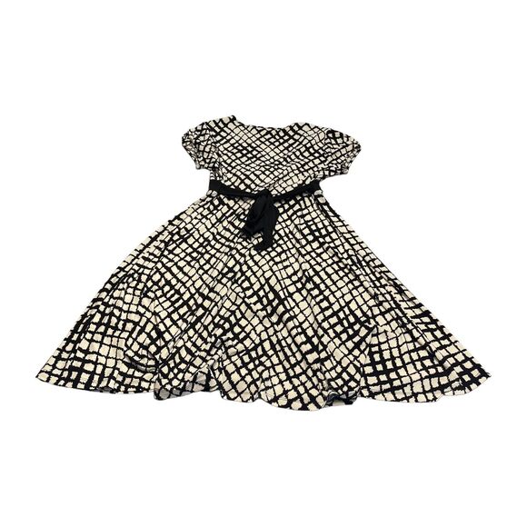 Apt. 9 Fit & Flare Dress Women Small Petite White Printed Stretch Belted Waist - Picture 2 of 9